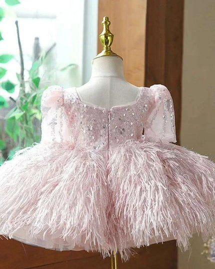 Sparkling Pink Princess Sequin Gown for Girls