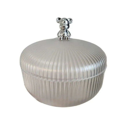 Chic Bear Design Plastic Snack Storage Tray with Dustproof Lid for Nuts, Fruits, and Candies - Spacious Kitchen Organizer