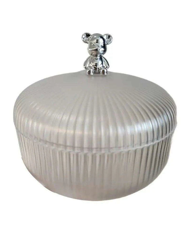 Chic Bear Design Plastic Snack Storage Tray with Dustproof Lid for Nuts, Fruits, and Candies - Spacious Kitchen Organizer