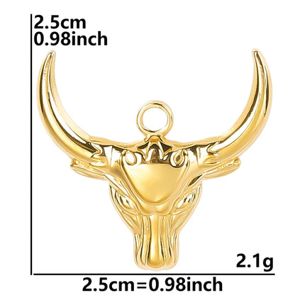 SteelFactory 5pcs Gold Plated Animal Charm Pendants - Stainless Steel