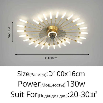 Luxurious Crystal-Embellished Ceiling Fan with Adjustable Dimmable Lighting - Transform Your Home Decor with Glamorous Elegance