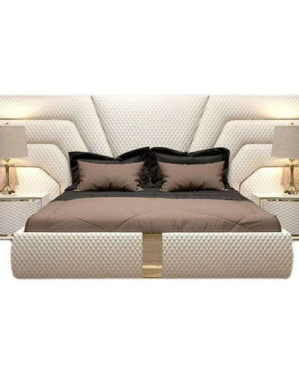 Elegant Customizable Leather King Bed Frame - Modern Luxury Design