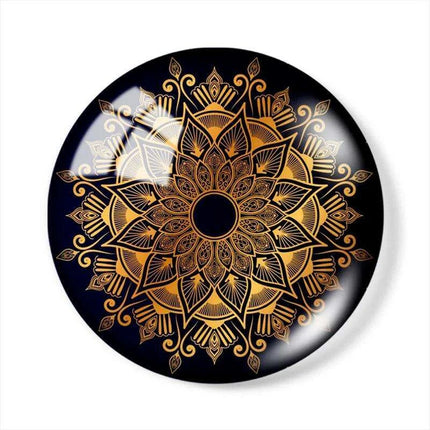 Luxurious Golden Glass Cabochon Set - 10 Pieces for Stunning Jewelry Creations