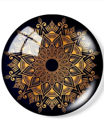 Luxurious Golden Glass Cabochon Set - 10 Pieces for Stunning Jewelry Creations