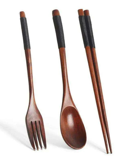 Eco-Chic Japanese Dining Set: Elegant Wooden Spoon & Chopsticks for Gourmet Experiences