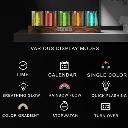 Digital Nixie-Style LED Clock with RGB Lighting and USB Output