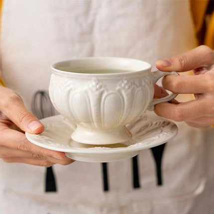 Sophisticated Tea Set: Handcrafted Ceramic Teapot and Mugs Ensemble