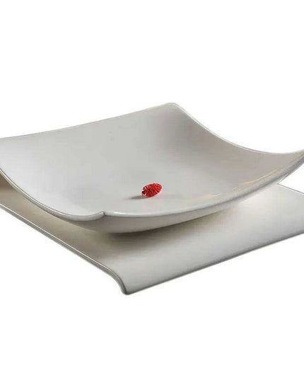 Sleek Space-Saving Ceramic Plate Set for Elegant Entertaining