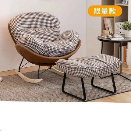 Plush Velvet Nordic Rocking Chair - Elegant Lounge Seating for Ultimate Relaxation