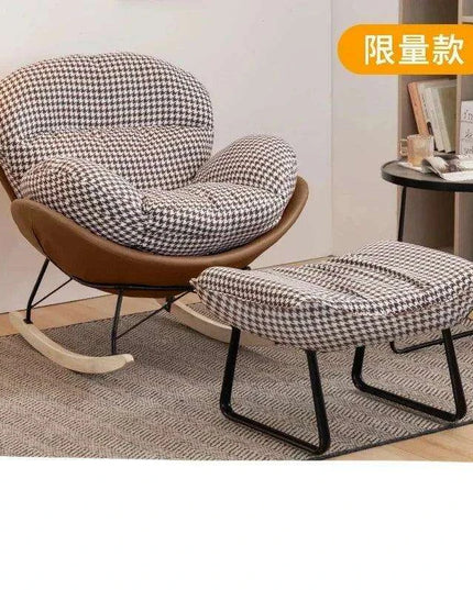 Plush Velvet Nordic Rocking Chair - Elegant Lounge Seating for Ultimate Relaxation