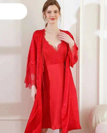 Radiant Crimson Mulberry Silk Bridal Collection - Luxe Wedding Attire