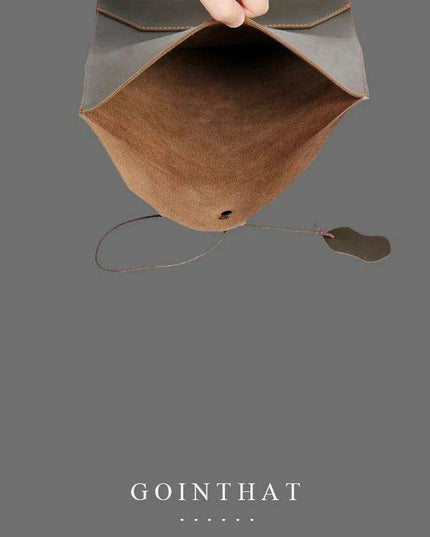 Sleek Leather A4 Document Organizer and Tech Case - Your Essential Business Companion