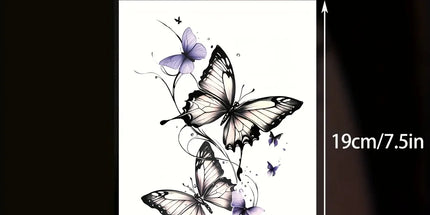 1Pc Fashionable Cool Temporary Tattoo Sticker, Colorful Couple Fake Tattoo, One-Time Use Butterfly Design 1pc-fashionable-cool-temporary-tattoo-sticker-colorful-couple-fake-tattoo-one-time-use-butterfly-design