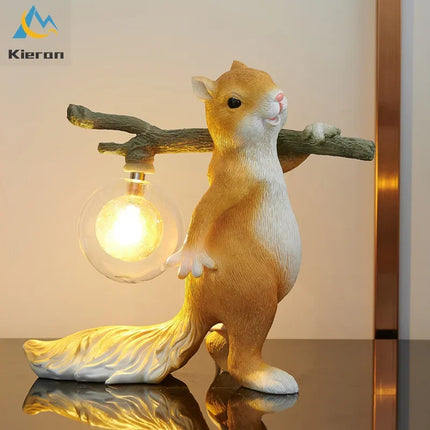 Nordic Modern Minimalist Squirrel LED Table Lamp Bedroom Living Room S