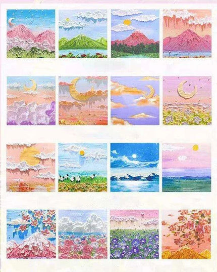 Vintage Art-Inspired Sticky Note Collection - Retro Landscape Memo Pads for Creative Spaces