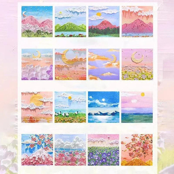 Vintage Art-Inspired Sticky Note Collection - Retro Landscape Memo Pads for Creative Spaces