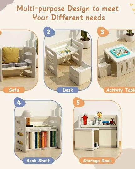 Versatile 3-in-1 Kids Furniture Set: Table & Chair Combo for Growing Children