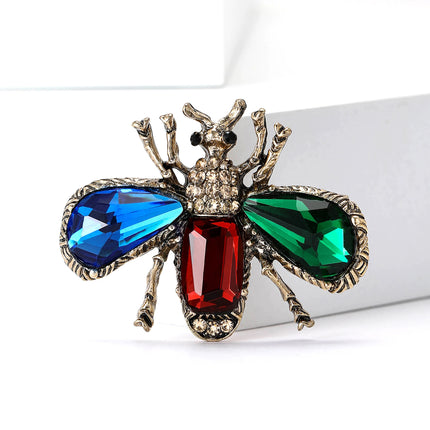 Rhinestone Bee Brooch — Crystal Glass Insect Pin for Women & Men | Multiple Colours