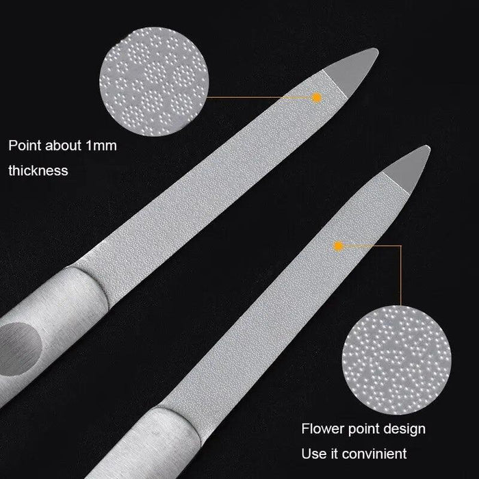 Salon-Worthy Nails Made Easy with Stainless Steel Nail File Set - 3 Sizes