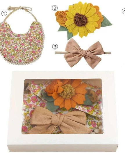 Charming Holiday Floral Baby Bib Set with Pacifier Clip - Perfect Christmas Gift