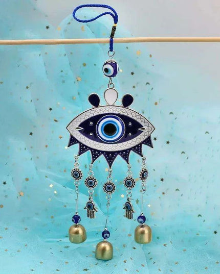 Turkish Blue Glass Evil Eye Wind Chime - Handmade Protective Home Decor