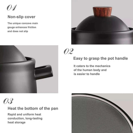 MasterChef's Premium Ceramic Stew Pot for Gas Stove Culinary Excellence