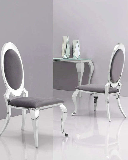 Luxurious Italian Dining Chairs Set of 2 with Stainless Steel Legs and Customized Style