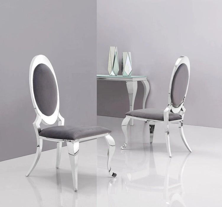 Luxurious Italian Dining Chairs Set of 2 with Stainless Steel Legs and Customized Style