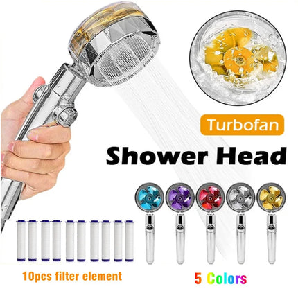 High Pressure Turbo Shower Head with 360° Rotation & Adj