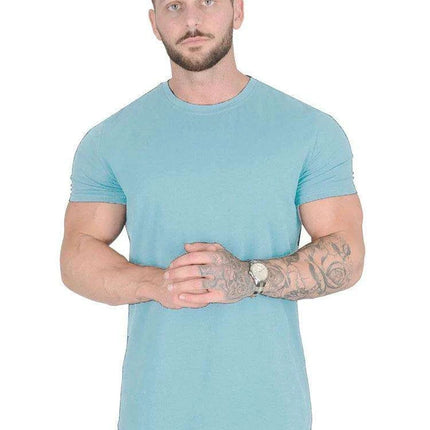 Men's High-Quality Cotton Short Sleeve Workout T-Shirt for Summer Fitness and Gym Activities
