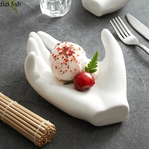 Elegant White Ceramic Dinner Plate Set for Fine Dining Experience