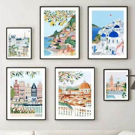 Coastal Elegance: Italian-Inspired Canvas Art for Modern Living Spaces