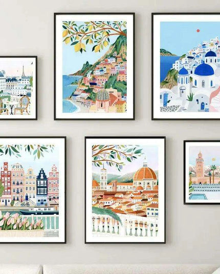 Coastal Elegance: Italian-Inspired Canvas Art for Modern Living Spaces