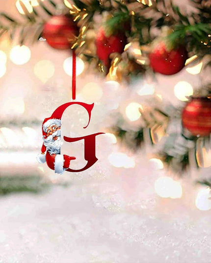 Personalized Santa Hat Alphabet Ornaments for Holiday Tree Decoration