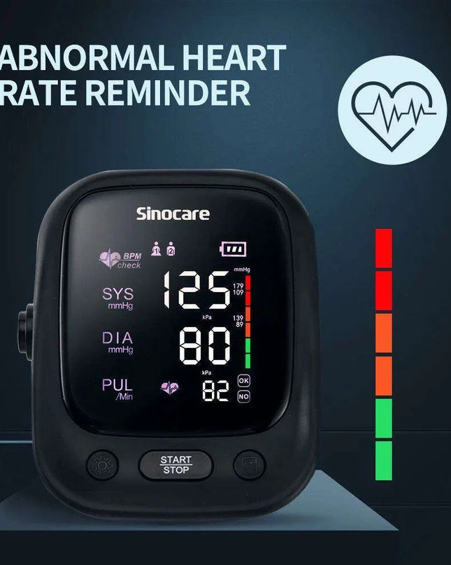 Sinocare Smart Health Blood Pressure Monitor with Heart Rate and Pulse Tracking for Home Use