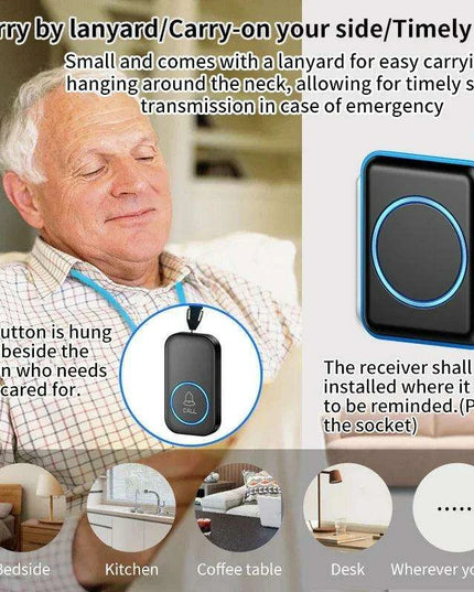 Wireless Emergency SOS Alert System with Caregiver Notification - Dual Alarm for Immediate Support