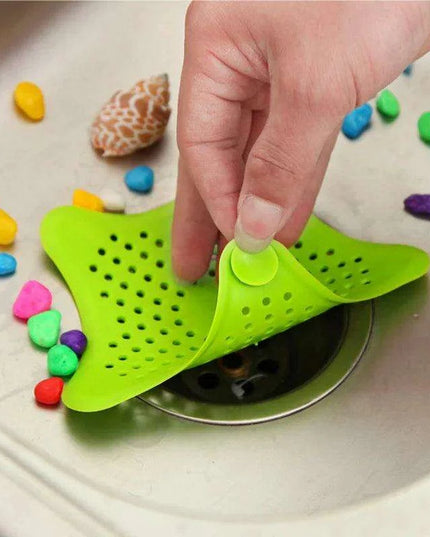 Starfish-Shaped Silicone Drain Protector - Versatile Hair Catcher for Kitchen and Bathroom Sinks