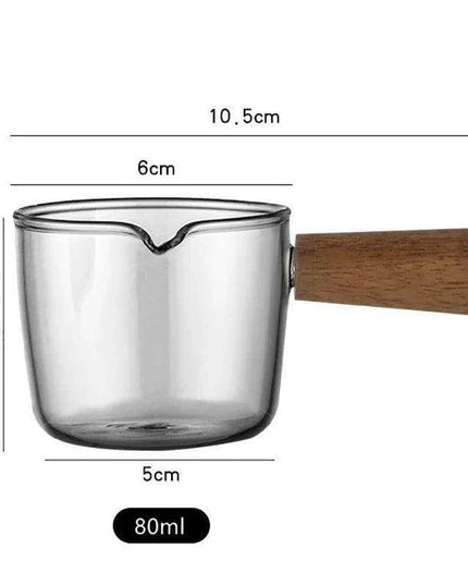 Elegant Borosilicate Glass Sauce Bowl with Wooden Handle