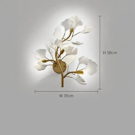 Ginkgo Leaf Wall Lamp | Nordic Luxury Sconce for Living Room & Bedroom