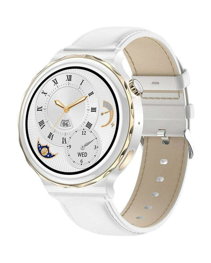 Stylish White Fitness Smartwatch with Comprehensive Health Tracking and NFC Integration