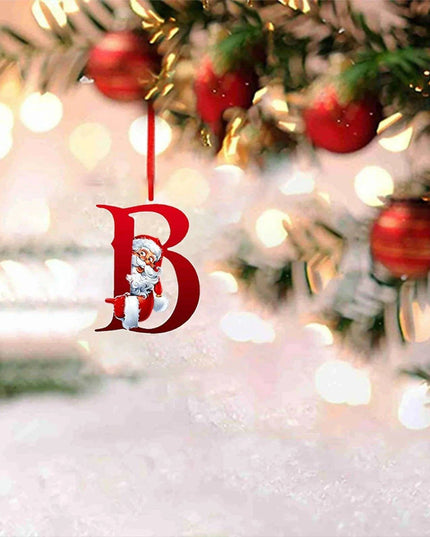 Personalized Santa Hat Alphabet Ornaments for Holiday Tree Decoration
