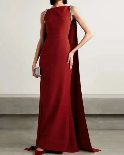 Customizable Luxury Diamond-Embellished Evening Gown for Women