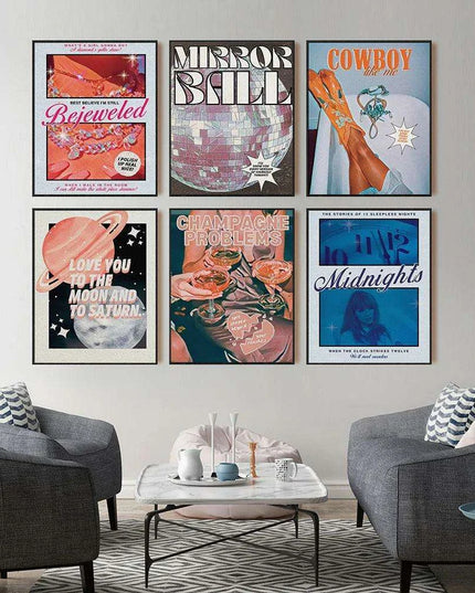 Taylor Swift Canvas Art Collection: Celebrate Midnights, Folklore & Evermore with Stunning Wall Decor