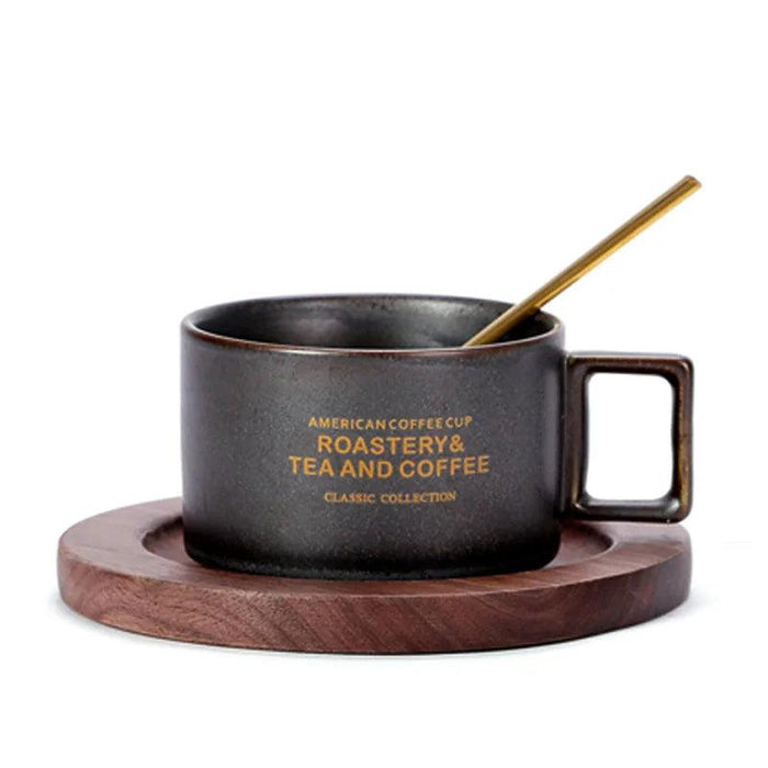 Luxurious Hand-Painted European Ceramic Coffee Mug Set with Gold Detailing - 110ml