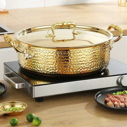 Versatile Dual Flavor Stainless Steel Hotpot with Crystal Clear Soup Pot - Enhance Your Culinary Adventures