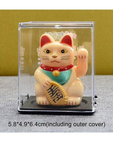 Solar Waving Lucky Cat: Eco-Friendly Maneki Neko for Home and Office Good Fortune