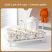 Sophisticated Pearl Ceramic Tea and Beverage Serving Collection with Coffee Pot and Cups