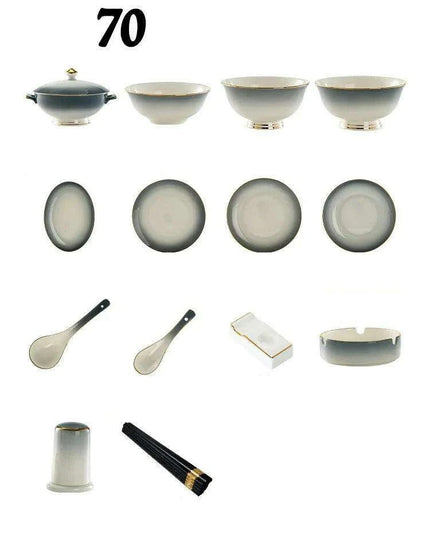 Exquisite Jingdezhen Bone Porcelain Dining Set: Sophisticated Tableware for Upscale Dining Events