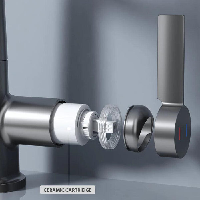 Digital Waterfall Faucet with Dual-Stream Sprayer and Temperature Display - Modern Bathroom Upgrade