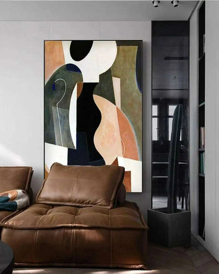 Colorful Contemporary Large Oil Canvas - Statement Art for Modern Homes